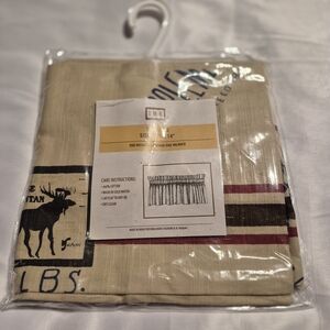 Beige and Red Curtain Valance